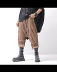 【studio b3】 UNISEX MIX MATERIAL PATCHED SARROUEL PANTS NB2106_COPPER OLD DYE