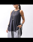 【PLÜ】 COTTON STRETCH TANK TOP PL12_BLACK