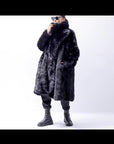 【RUNDHOLZ】 UNISEX FAUX FUR OVERSIZED COAT 324 1211_BLACK