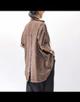 【studio b3】 OVERSIZED BACK BUTTON SHIRT TOP NB2070_COPPER OLD DYE
