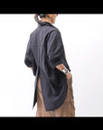 【studio b3】 OVERSIZED BACK BUTTON SHIRT TOP NB2070_BLACK