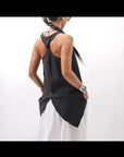 【Primordial is Primitive】 BACK CROSSED TANK TOP 413AL_BLACK