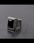 【GOTI】 SQUARE ONYX SILVER RING_AN1015