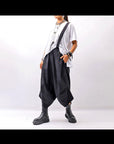 【Primordial is Primitive】 UNISEX ASYMMETRY COTTON PANTS 722AL_BLACK