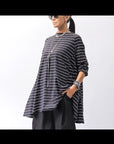 【PLÜ】 COTTON STRETCH TOP PL17T_STRIPE