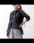 【RUNDHOLZ】 MIXED MATERIAL STRETCH JACKET 111 1107_BLACK