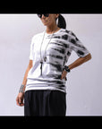【Primordial is Primitive】 UNISEX SIDE PRINTED SLIM FIT TEE ST-709RO_WHITE