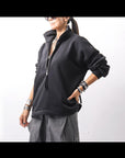 【thom/krom】 FRONT ZIP SWEAT TOPS WS498_BLACK