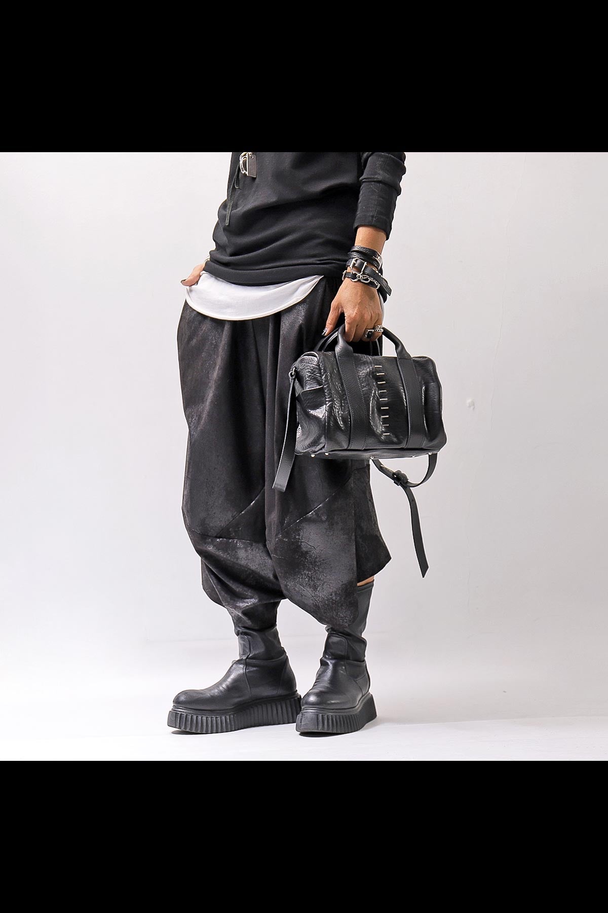DANIELE BASTA】 MINI BOSTON SHOULDER BAG DBM006_BLACK – QUADRATO