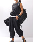 【studio b3】 UNISEX EMBOSSED MOROCCAN PANTS RBB1945_BLACK