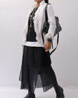 【RUNDHOLZ】 GRUNGE COTTON LACE & STRETCH JACKET _SEAFOAM FOG