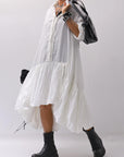 【RUNDHOLZ】 COTTON CHIFFON SHIRT DRESS _SEAFOAM FOG