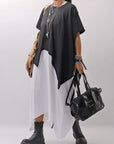 【Primordial is Primitive】 ASYMMETRY COTTON TEE 253RO_BLACK
