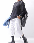 【bajra】 UNISEX BACK DRAPE TOP 154QK02_BLACK