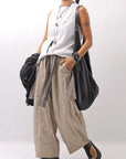 【Primordial is Primitive】 BACK CROSSED TANK TOP 413AL_WHITE