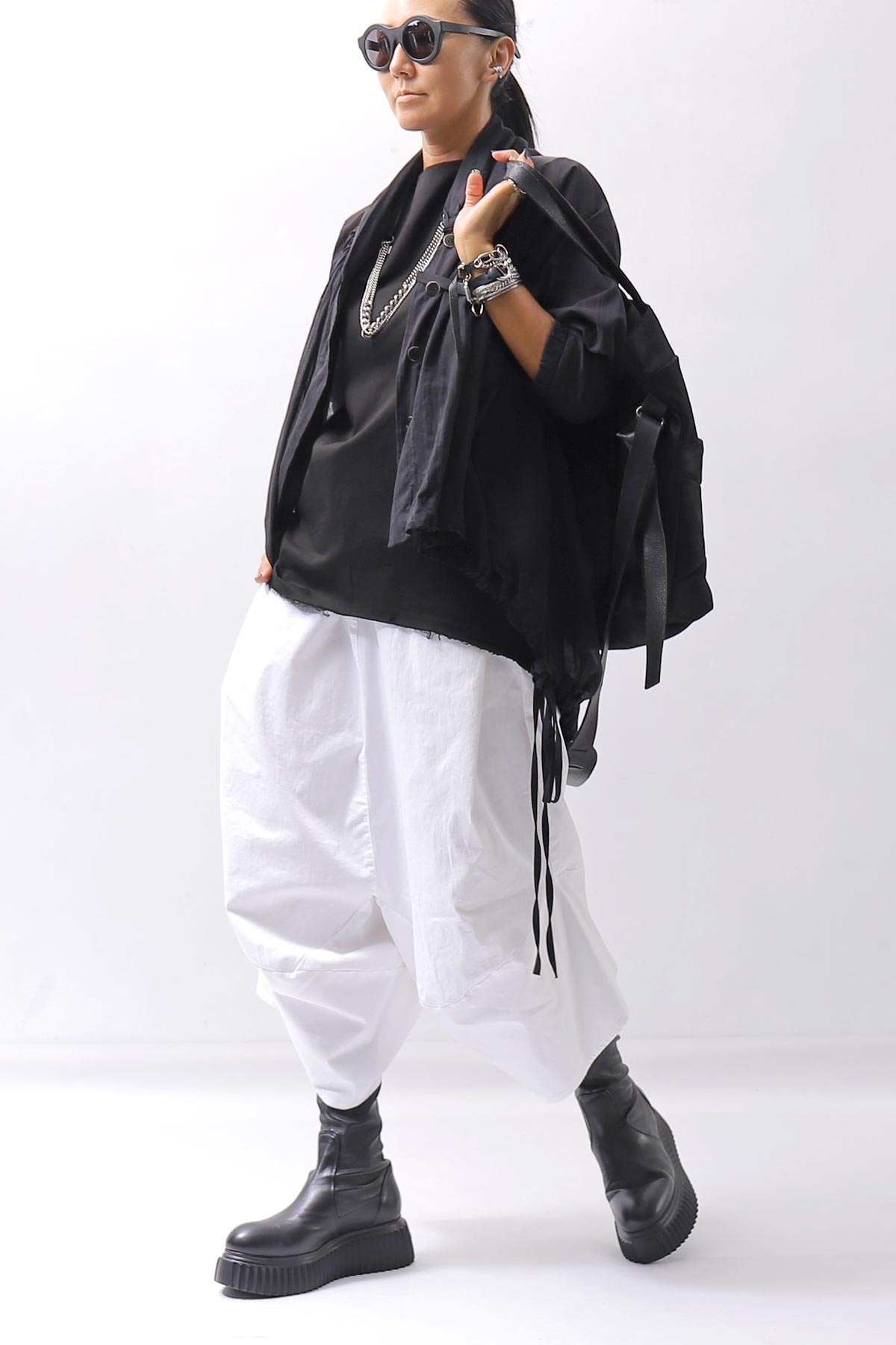 トップス studio b3 ASYMMETRY COTTON SHIRT MPB1852 studio b3】 ASYMMETRY COTTON SHIRT MPB1852_BLACK – QUADRATO