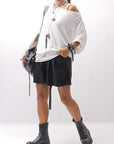 【Primordial is Primitive】 STRETCH ECO LEATHER SHORT PANTS 535AL_BLACK