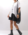 【Primordial is Primitive】 STRETCH ECO LEATHER SHORT PANTS 535AL_BLACK