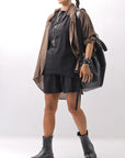 【Primordial is Primitive】 STRETCH ECO LEATHER SHORT PANTS 535AL_BLACK