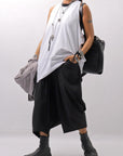 【NOSTRASANTISSIMA】 STRETCH COTTON BACK OPEN TANK TOP C150_WHITE