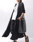 【thom/krom】 2WAY LONG CARDIGAN DRESS WD30_BLACK