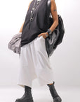 【NOSTRASANTISSIMA】 STRETCH COTTON BACK OPEN TANK TOP C150_BLACK