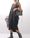 【NOSTRASANTISSIMA】 LONG TANK COCOON DRESS C152_BLACK