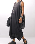 【NOSTRASANTISSIMA】 LONG TANK COCOON DRESS C152_BLACK