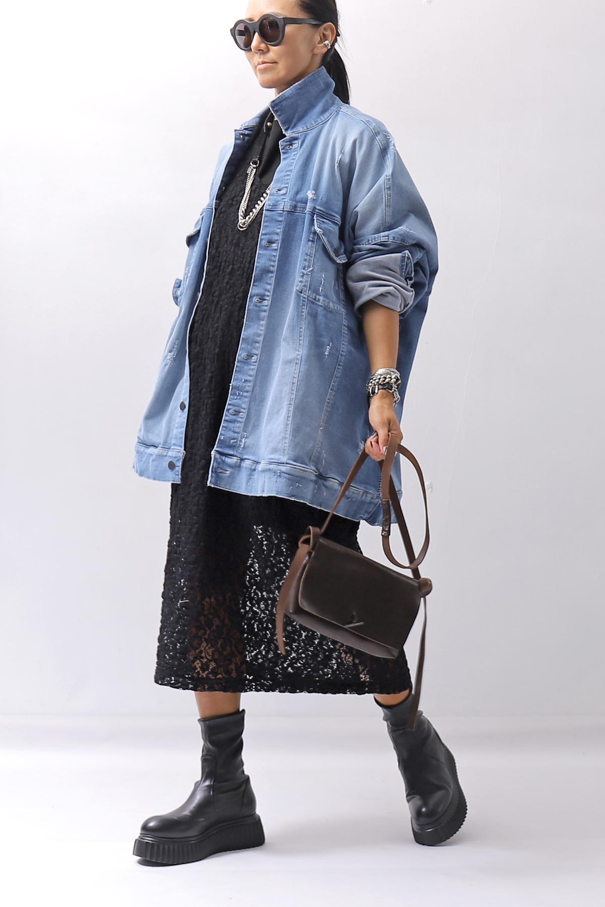 【bajra】 UNISEX OVERSIZED STRETCH DENIM JACKET 143QJ01_BLUE WASH