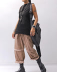 【Primordial is Primitive】 BACK CROSSED TANK TOP 413CC_BLACK