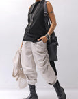 【Primordial is Primitive】 BACK CROSSED TANK TOP 413CC_BLACK