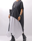 【bajra】 BACK TULLE&COTTON LAYERED TOP 160QK04_BLACK