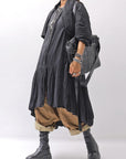 【RUNDHOLZ】 COTTON CHIFFON SHIRT DRESS _BLACK GLOSS