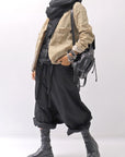 【RUNDHOLZ】 UNISEX WIDE SARROUEL ICONIC COTTON PANTS_BLACK