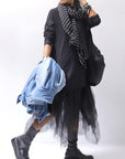 【PLÜ】 TULLE DENIM SKIRT PL10_BLACK