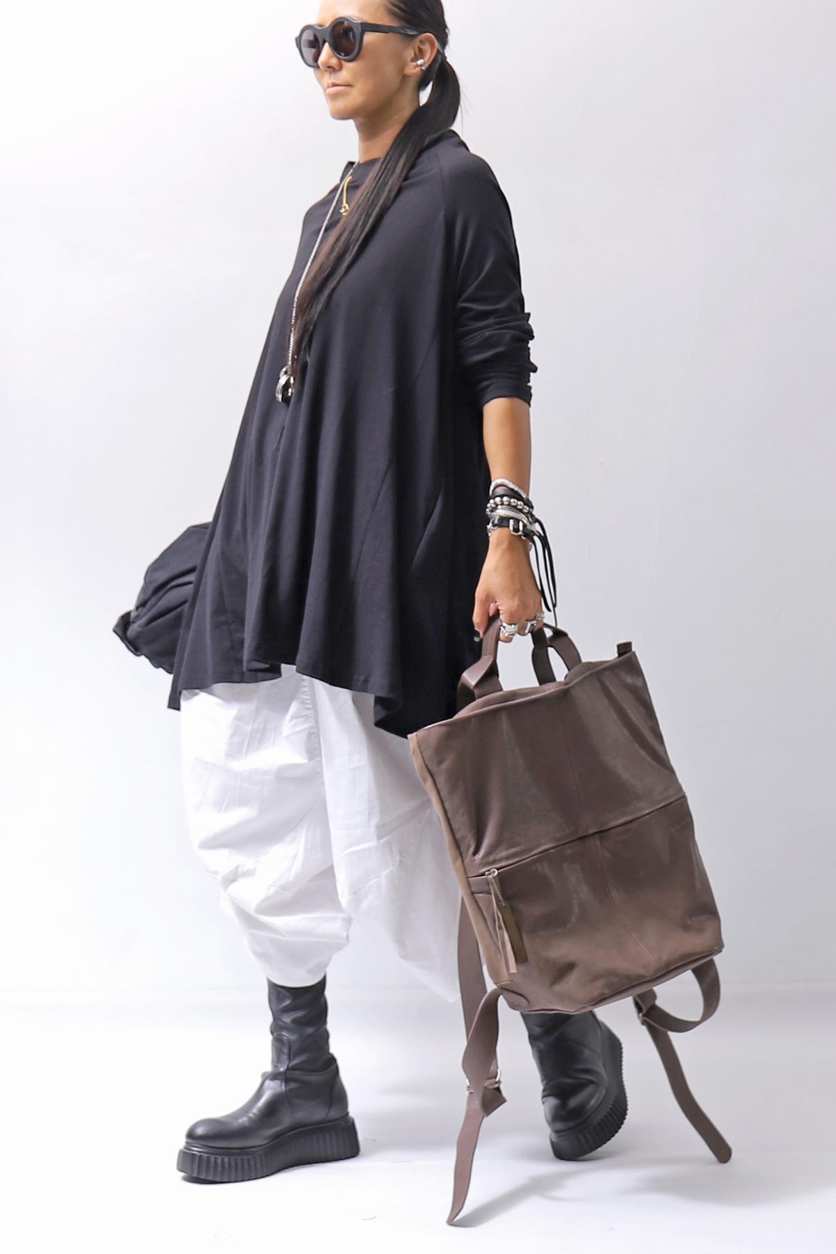 【PLÜ】 COTTON STRETCH TOP PL17T_BLACK