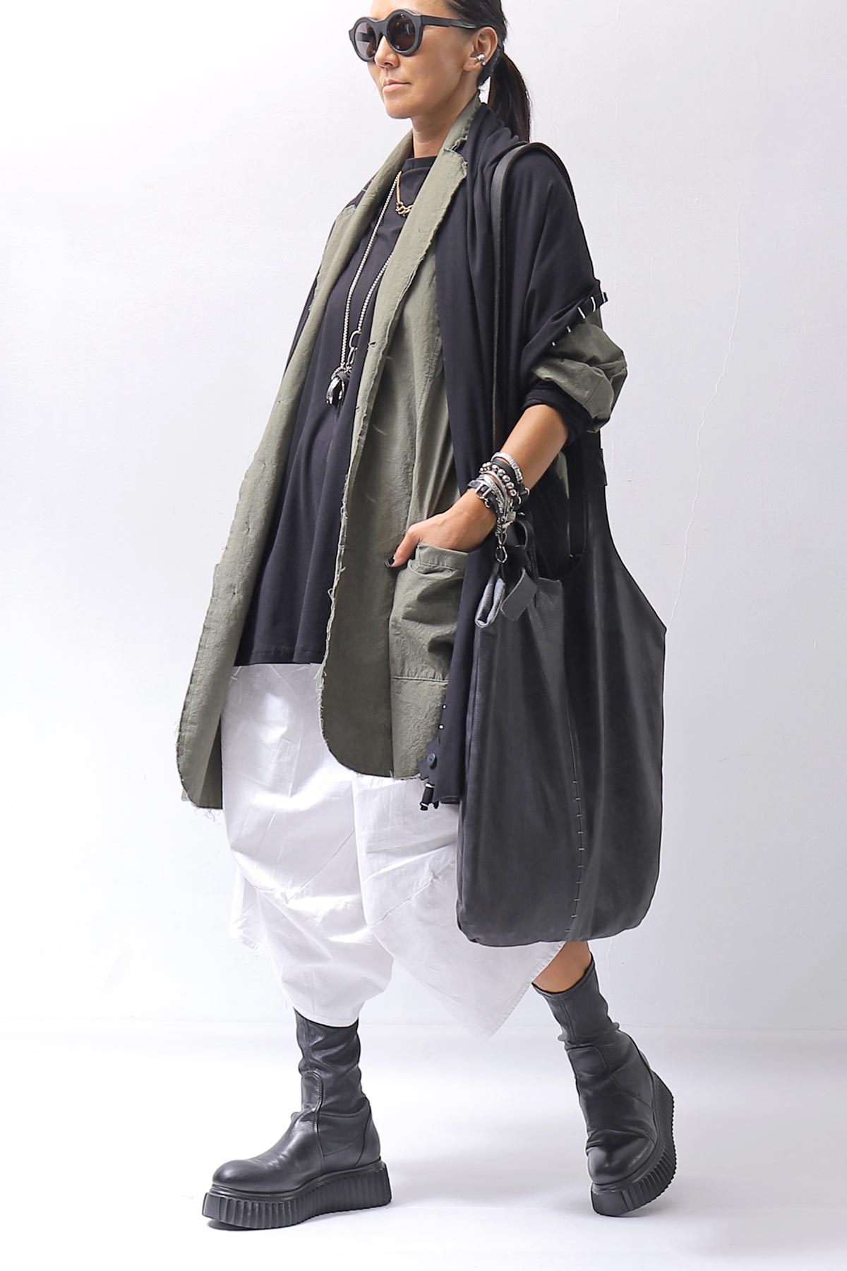 【PLÜ】 COTTON STRETCH TOP PL17T_BLACK