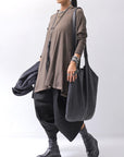 【PLÜ】 COTTON STRETCH TOP PL17T_CHOCOLATE