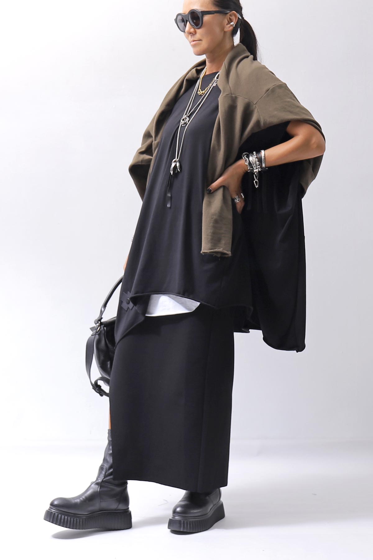 【thom/krom】 RIB COTTON SLIM FIT SKIRT WSK95_BLACK