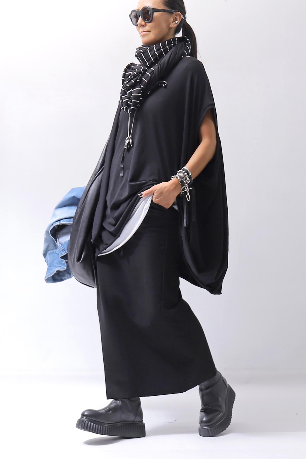 【thom/krom】 RIB COTTON SLIM FIT SKIRT WSK95_BLACK