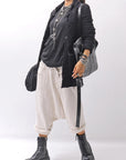 【studio b3】 UNISEX WRINKLE LINEN&COTTON BOX SARROUEL PANTS RBB1974_MILK