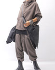 【studio b3】 UNISEX OVERSIZED COTTON SWEAT HOODIE SHB2161_TRUFFLE OLD DYE