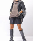 【studio b3】 UNISEX OVERSIZED COTTON SWEAT HOODIE SHB2161_TRUFFLE OLD DYE