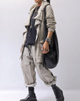 【RUNDHOLZ】 UNISEX DOUBLE LAYERED ZIP-UP HOODIE_SAND CLOUD
