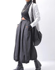 【AGL】 STRETCH LEATHER HEEL BOOTS MIDI HEEL STRETCH_BLACK