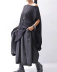 【RUNDHOLZ】 FRONT TUCK WIDE COTTON PANTS_BLACK