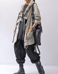 【RUNDHOLZ】 UNISEX DOUBLE LAYERED ZIP-UP HOODIE_SAND CLOUD