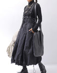 【RUNDHOLZ】 MULTIWAY LINEN COTTON SUSPENDER SKIRT PANTS 209 5311/03_BLACK