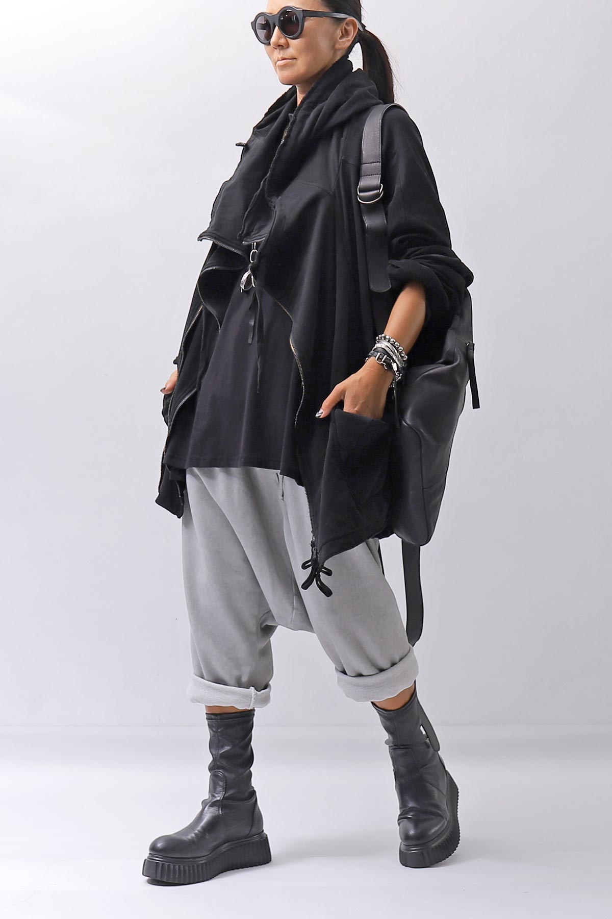 【studio b3】 UNSEX COTTON&SWEAT BOX SARROUEL PANTS RBB1974_PEARL OLD DYE