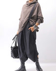 【Primordial is Primitive】 UNISEX ASYMMETRY PANTS 722AL_BLACK
